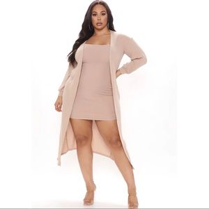 Fashion Nova Wrapper in Warmth Set-Taupe NWT-2X